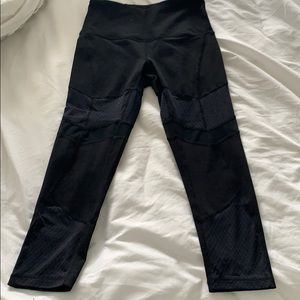 Black crop Zella leggings with mesh detail